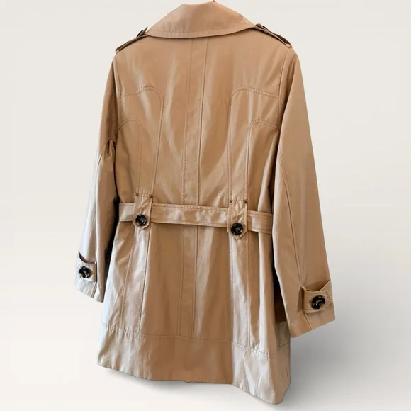 JONES NEW YORK Double Breasted Belted 3/4 Length Womens Classic Trench Coat | XL - Picture 7 of 11